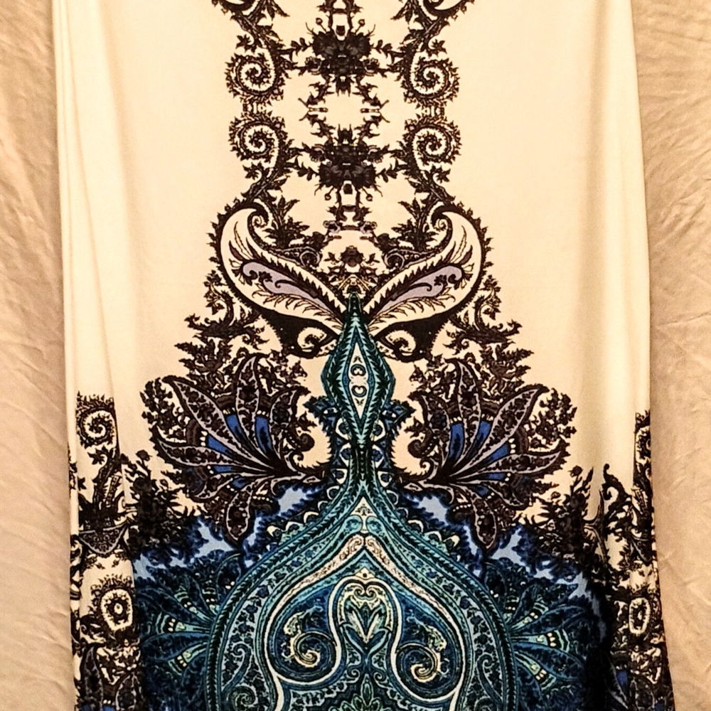 VENUS A-Line Skirt with Blue and Black Pattern